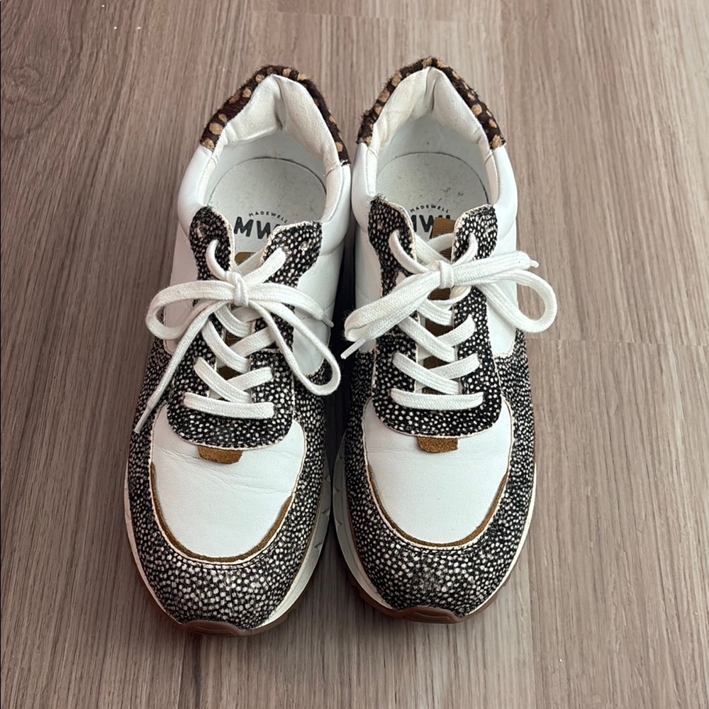 Madewell White and Black Sneakers with Sporty Design